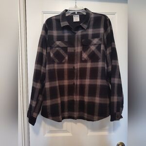 Zyia Black Plaid Button Up Jacket